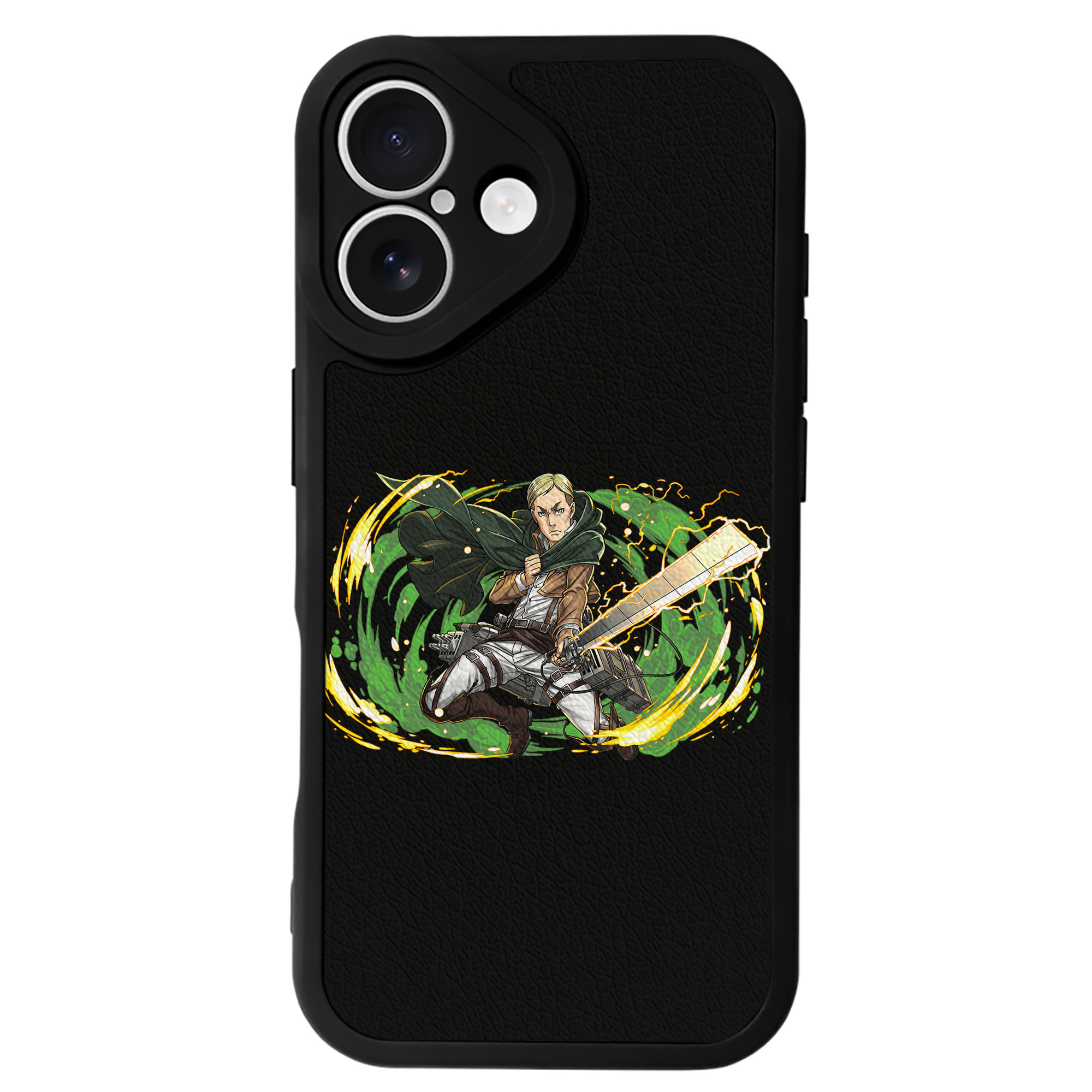 （画像用） 進撃の巨人 エルヴィン・スミス Attack on Titan Erwin Smith 【iPhone 16シリーズ対応】シリコンスマホケース（レザー調） 材質：シリコン